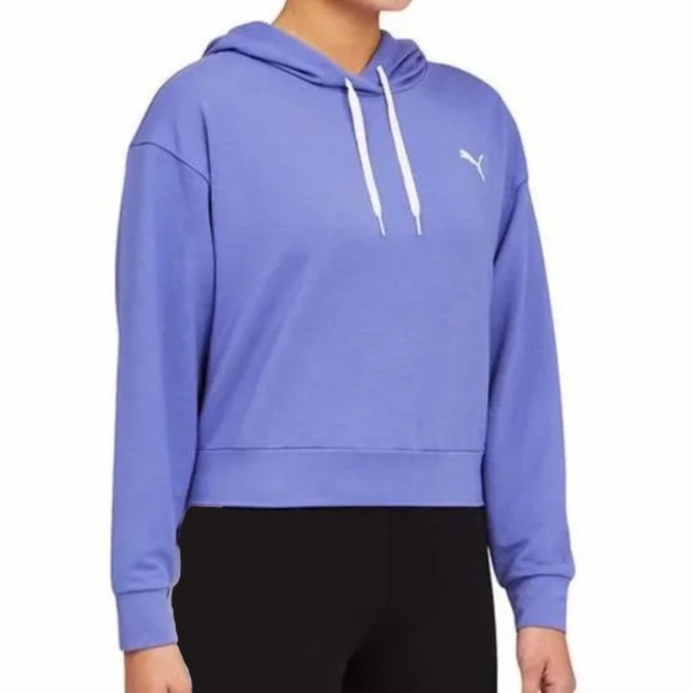 Puma Cropped Drawstring Hoodie Sweatshirt